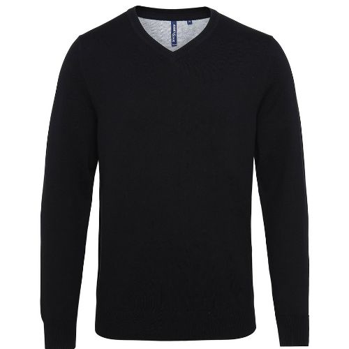 Asquith & Fox Men's Cotton Blend V-Neck Sweater Black